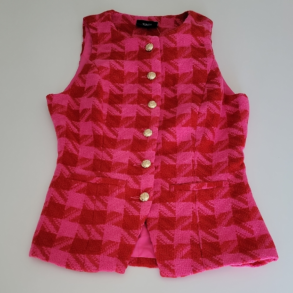 Vici Collection Houndstooth Vest NWT